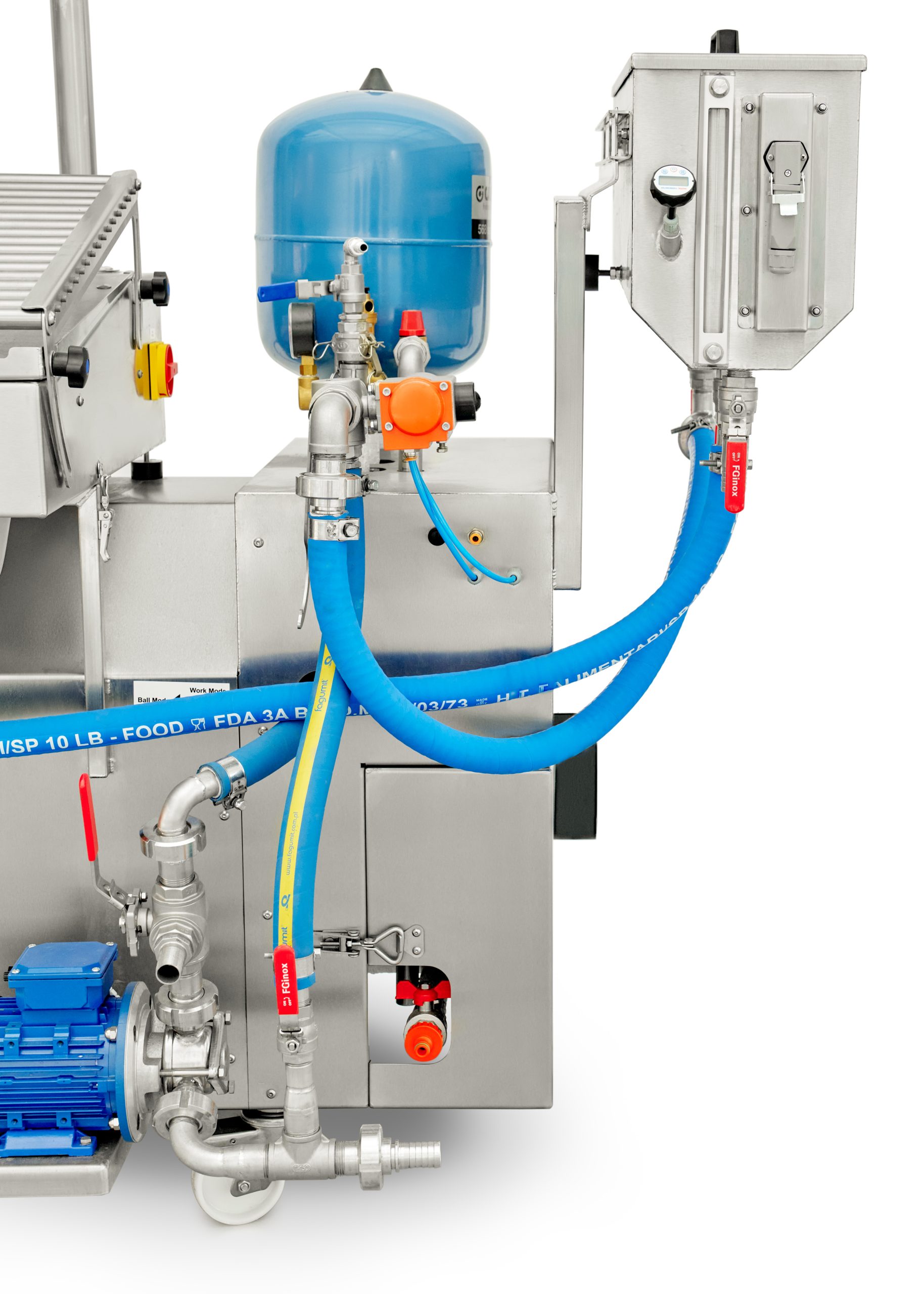 Diesel/Gas-Pasteurisator HEAT 1000 in Kombination mit MINIFLOW-Abfüllanlage und Puffertank – Zoomansicht| ProFruit Machinery